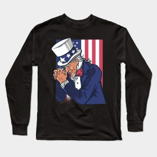 UNCLE SAM PRAYING Long Sleeve T-Shirt